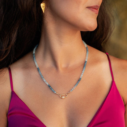 Ombre AAAA+ Aquamarine Necklace | March Birthstone [ENAP1367] | Women's Aquamarine Necklace | blue aquamarine | Natural Aquamarine