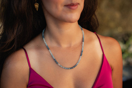 Ombre AAAA+ Aquamarine Necklace | March Birthstone [ENAP1367] | Women's Aquamarine Necklace | blue aquamarine | Natural Aquamarine