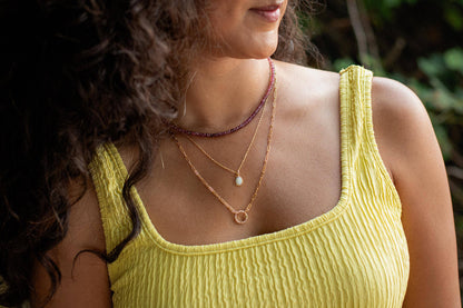 Pink Tourmaline Necklace - 14K