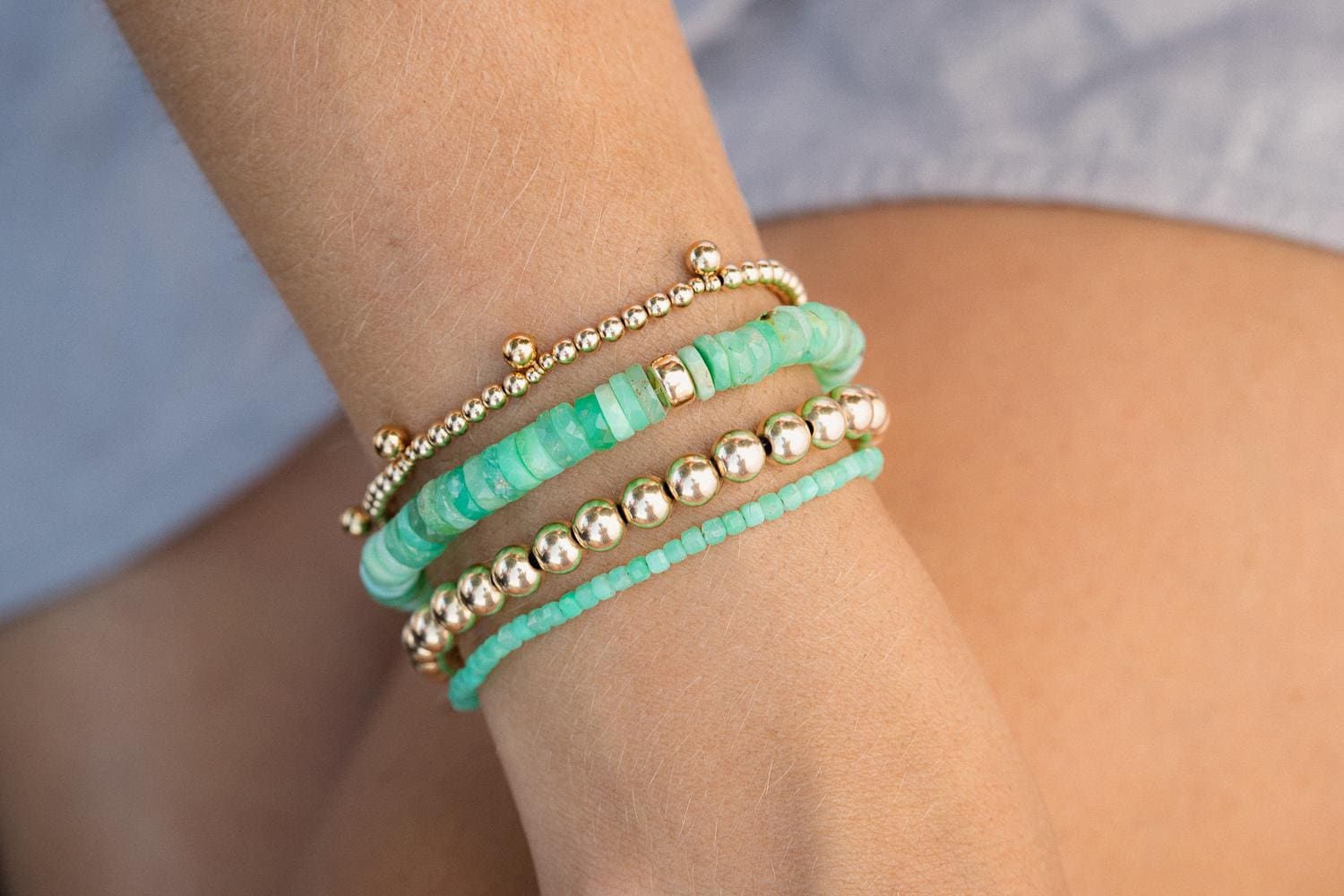 Chrysoprase heishi bracelet | Green Chrysoprase jewelry | genuine chrysoprase, [EBCM2024] chrysoprase beaded bracelet, Chrysoprase beaded