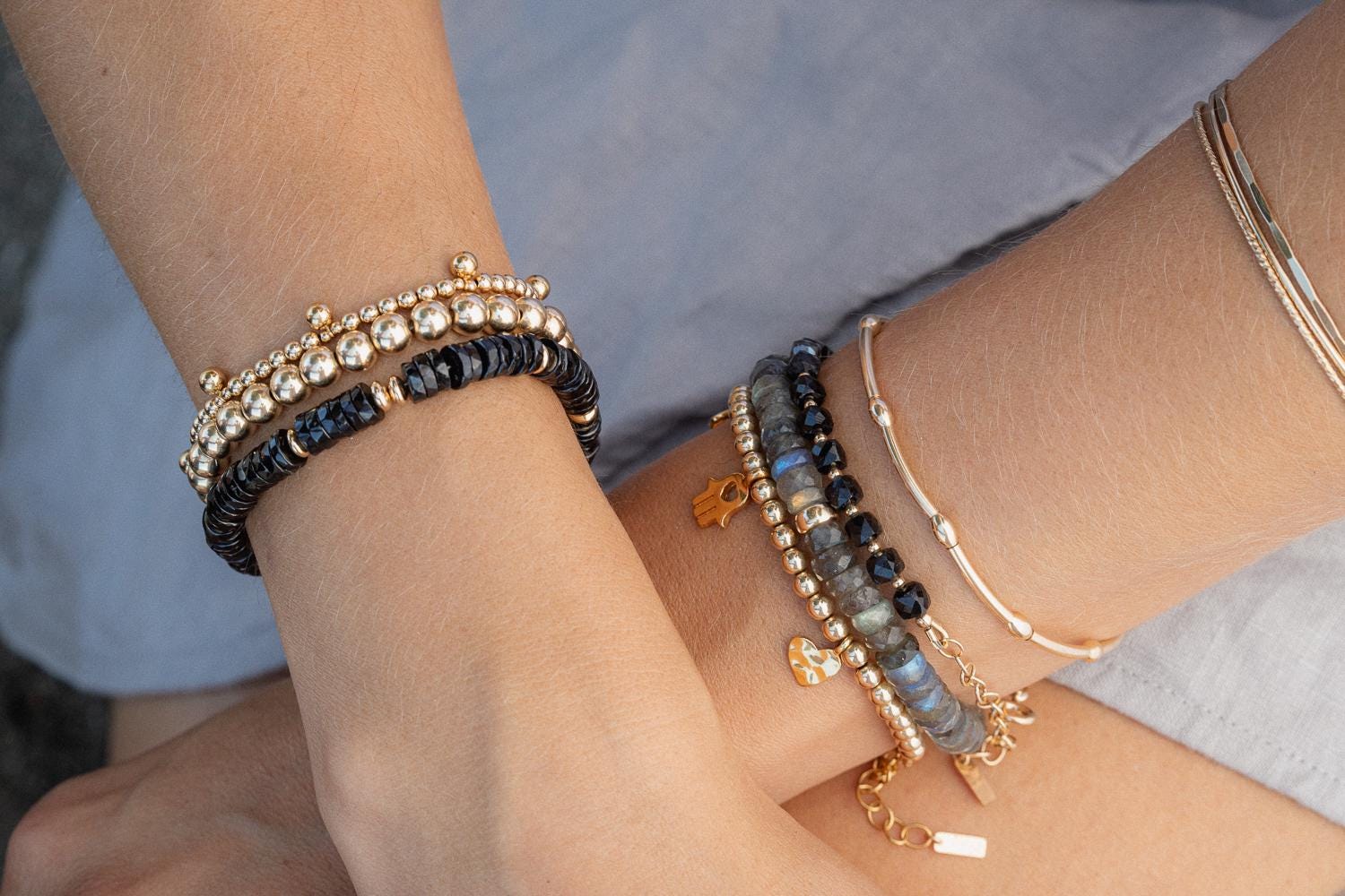 Black Tourmaline Bracelet | FACETED black tourmaline bracelet | [EBBP2031, EBLP1936] Genuine Black Tourmaline | Energy Bracelet | Strength