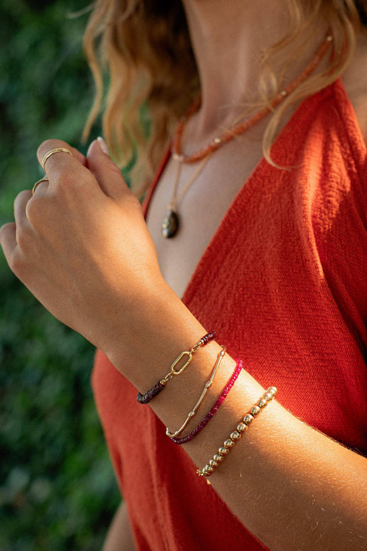 Garnet Carabiner Bracelet