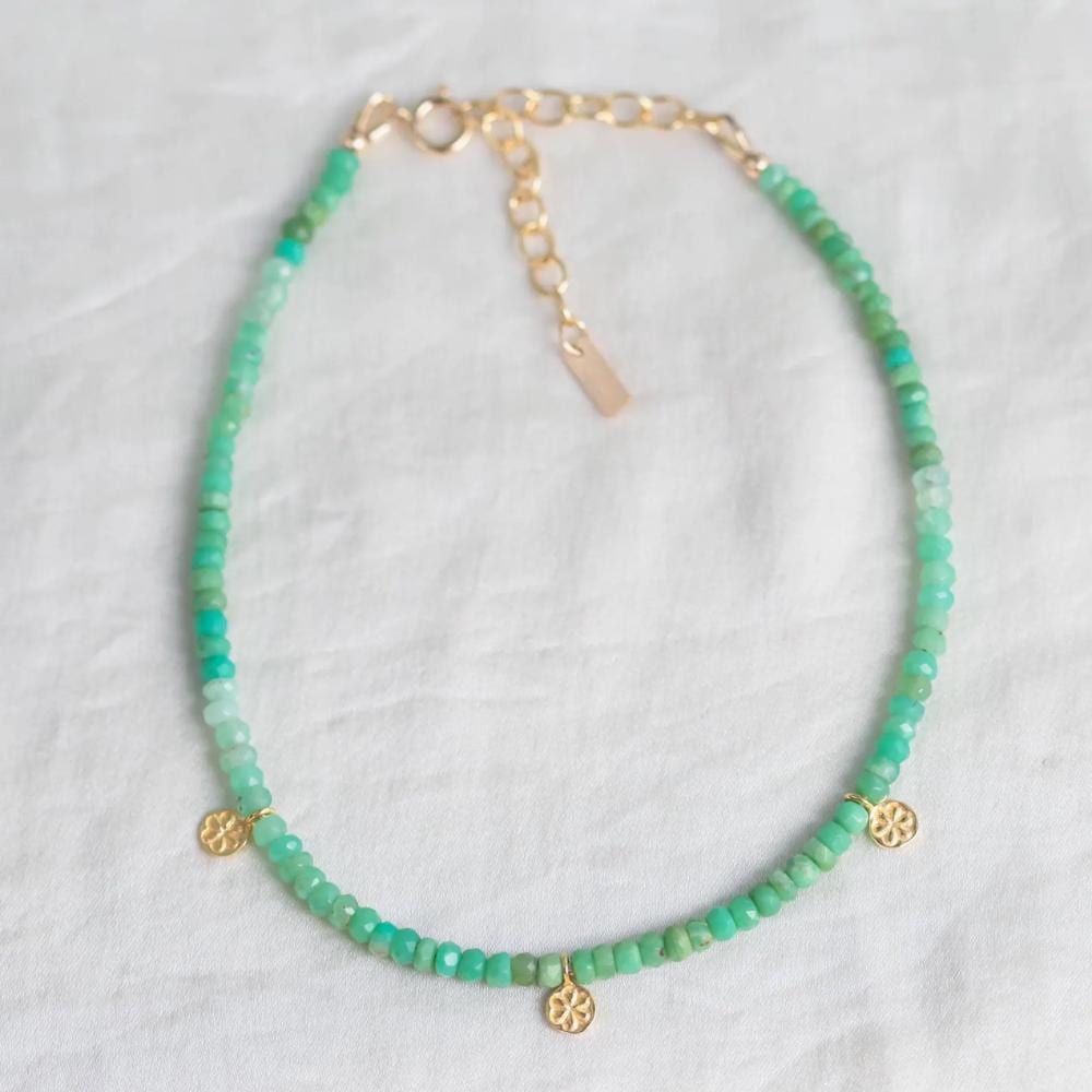 STACK of 3 | Heishi turquoise Anklet | Beaded turquoise anklet | women's gemstone ankle bracelet [EATP1485] | turquoise ankle bracelet