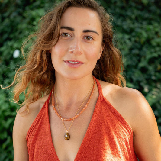 Peach Moonstone necklace