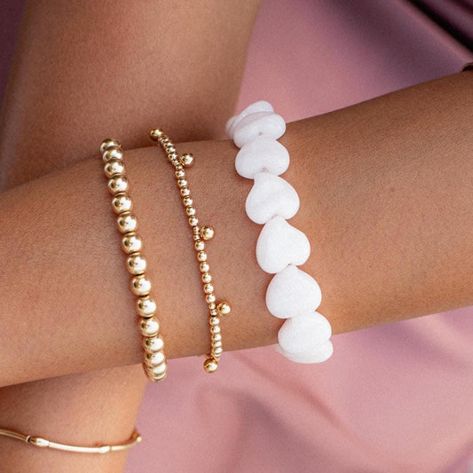 Heart Shaped Pink Mango Calcite Bracelet
