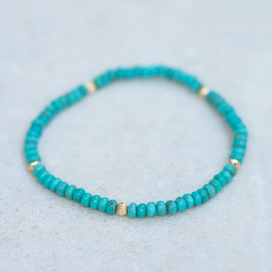 Kingman Turquoise Bracelet - 14K