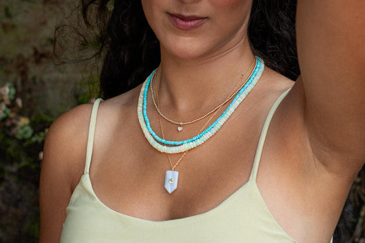 Ethiopian Opal Smooth Necklace - 14K