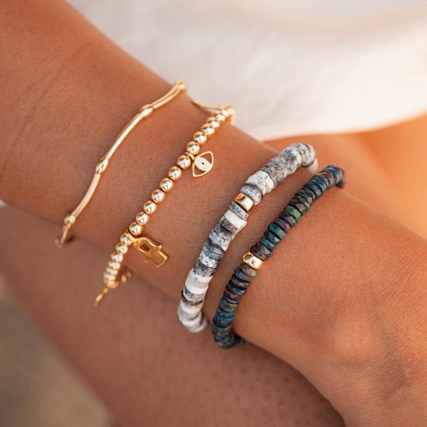 Black Opal Bracelet - 14K