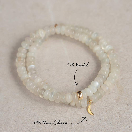 White Creamy Moonstone Bracelet
