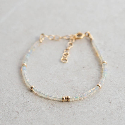 Ethiopian Welo Opal Bracelet - 14K gold filled