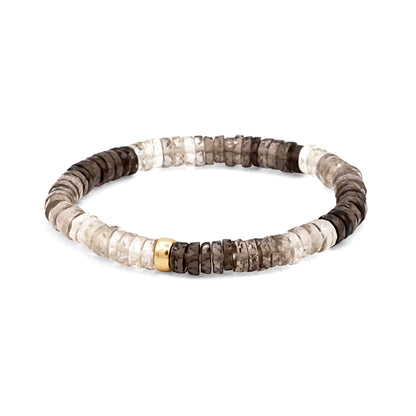 Smoky Quartz Ombré Heishi Bracelet – Grounded, Luminous & Refined