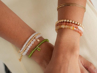 Peridot heart bracelet - 14K