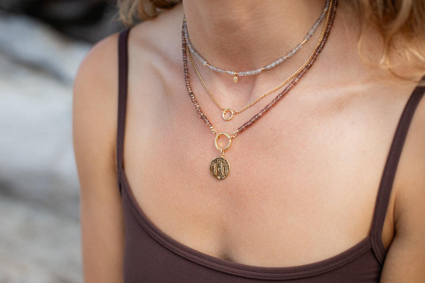 Andalusite Necklace | Andalusite Beaded Necklace | [ENAP1126] Andalusite necklace for women | AAAA+ Andalusite | real Andalusite