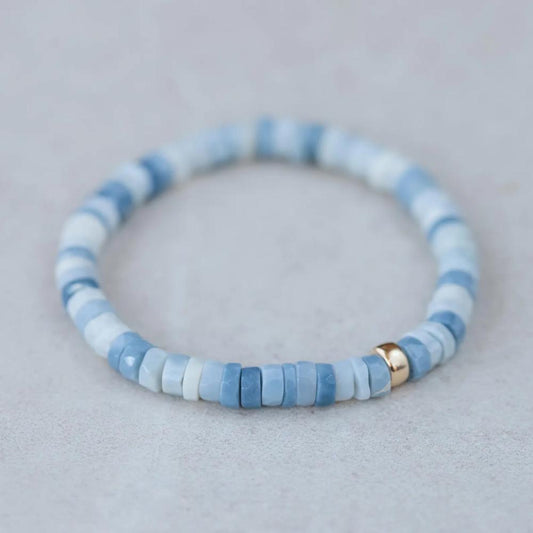 Blue Opal Heishi Bracelet