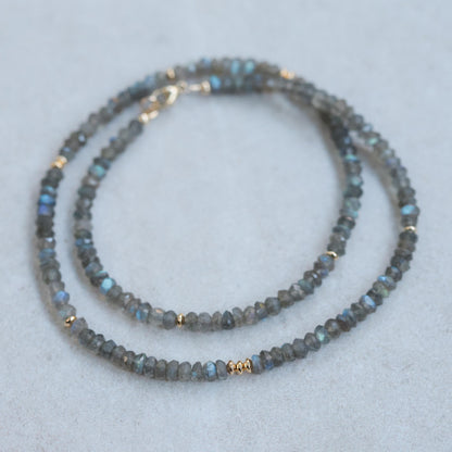 Labradorite Power Necklace – 14K Gold