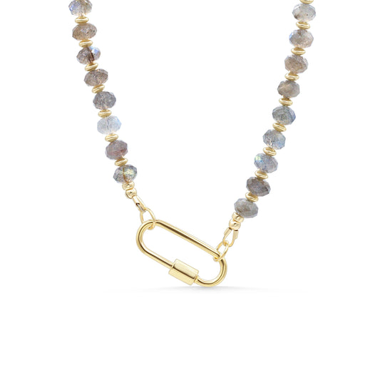 Labradorite carabiner necklace
