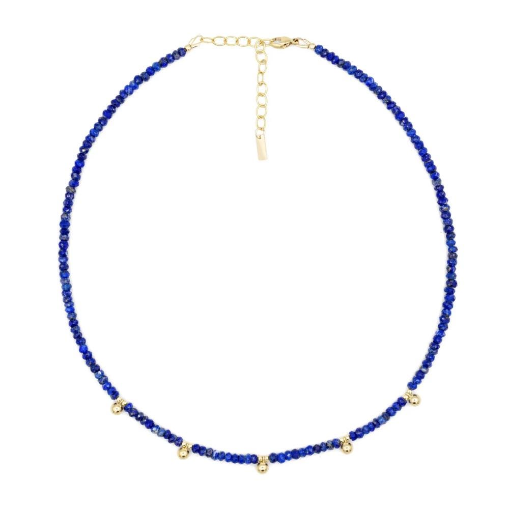 STACK of 3! Dainty Lapis lazuli necklace | gold and lapis lazuli | [stack] beaded lapis choker necklace, Beaded | Lapis Lazuli jewelry