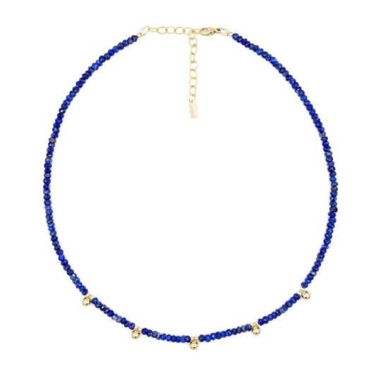 STACK of 3! Dainty Lapis lazuli necklace | gold and lapis lazuli | [stack] beaded lapis choker necklace, Beaded | Lapis Lazuli jewelry