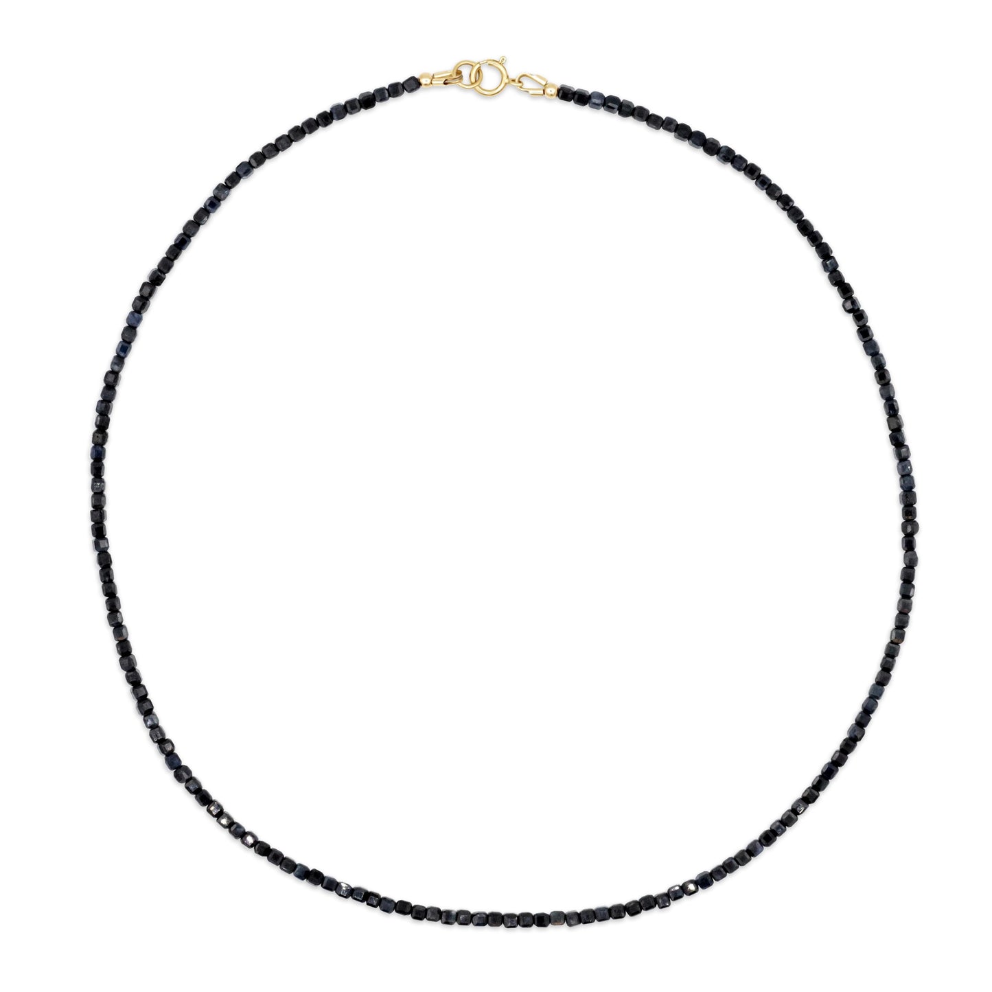 Unique cube blue sapphire necklace | gold and blue sapphire | beaded blue sapphire choker necklace, Beaded | blue sapphire jewelry