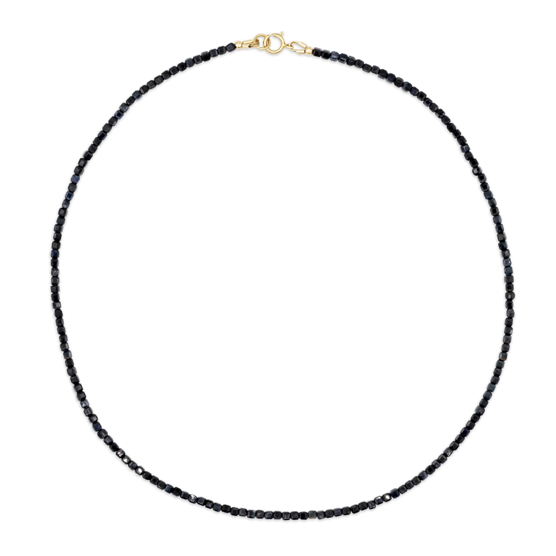 Unique cube blue sapphire necklace | gold and blue sapphire | beaded blue sapphire choker necklace, Beaded | blue sapphire jewelry