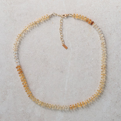 Citrine Necklace – Faceted Heishi Gemstones, Gold Filled, Adjustable