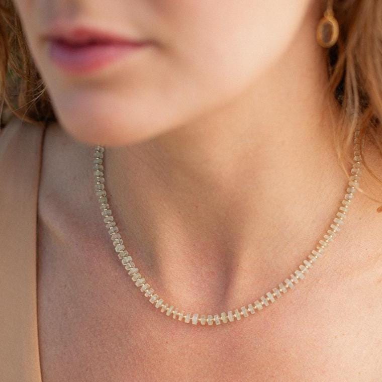 Heishi Gemstone Necklace - 14K gold filled