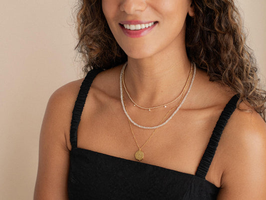 Earthy Zircon Necklace - 14K