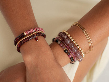 14K GOLD Strawberry Quartz | Strawberry quartz 10mm | rare quality AAA strawberry quartz bracelet | strawberry quartz 10mm