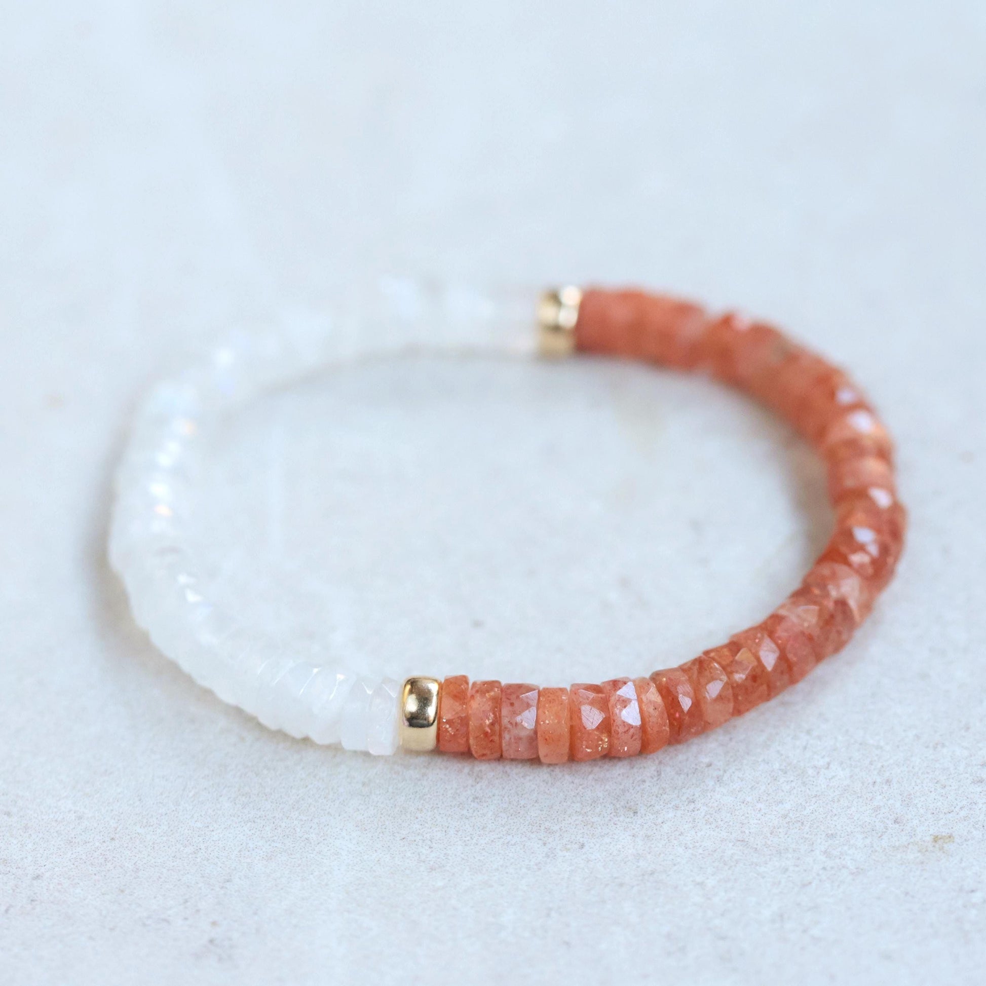 Sunstone Moonstone Bracelet | Genuine sunstone bracelet [EBSM1925] | Sunstone gold bracelet | Sunstone solar plexus chakra | sunstone *bss