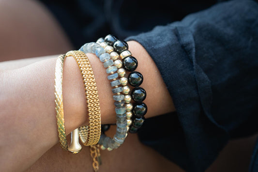 Faceted labradorite bracelet