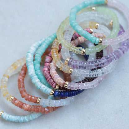 Amazonite + Rose Quartz bracelet | faceted dainty Rose Quartz Bracelet, 14K gold filled, [EBRP1287] Healing Love Bracelet | rose quartz *BSS