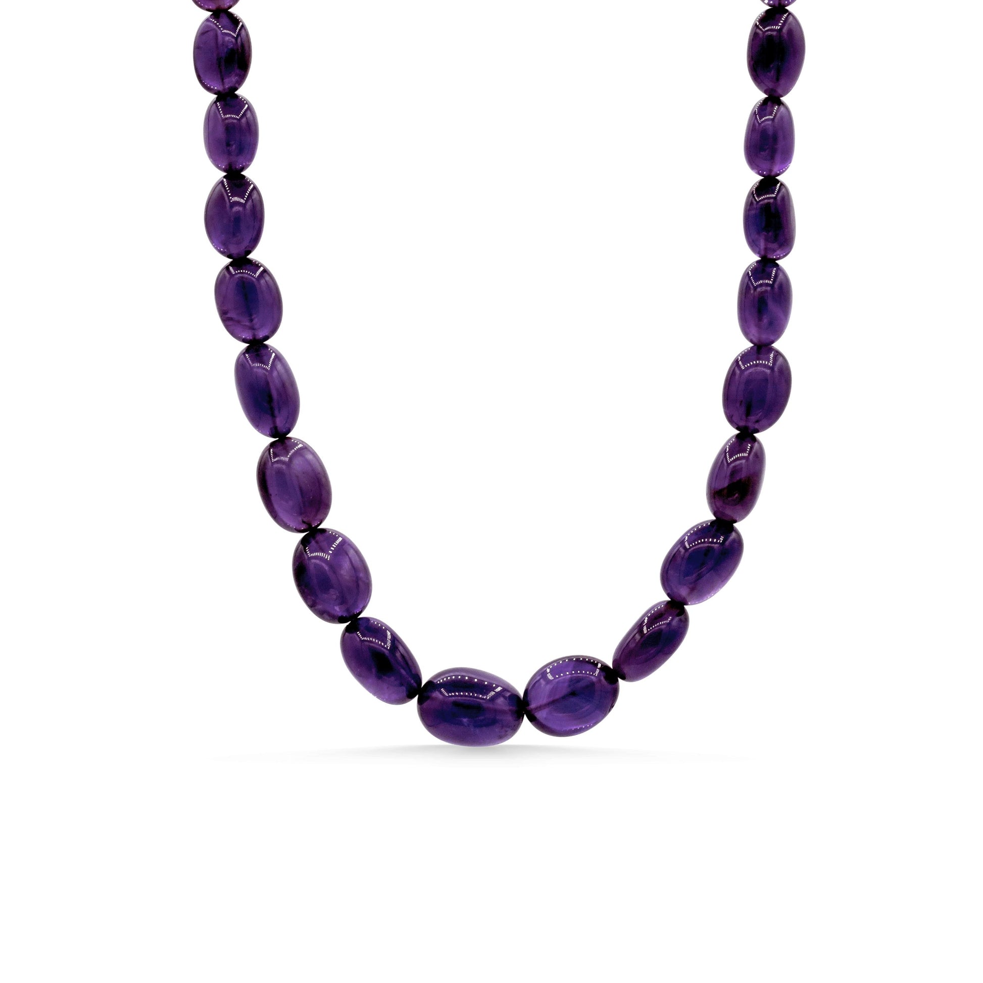 Amethyst Oval Beaded Necklace