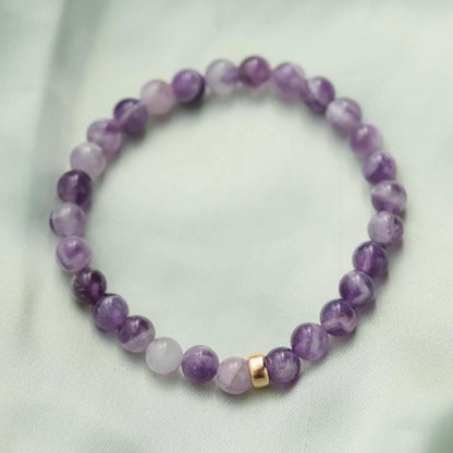 Chevron Amethyst Bracelet 6mm | [EBAM1462] Soothing amethyst | purple gemstone bracelet, amethyst