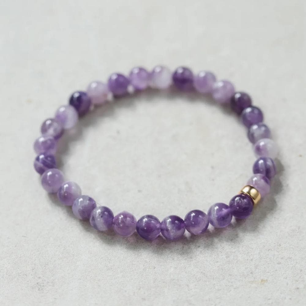 Chevron Amethyst Bracelet 6mm | [EBAM1462] Soothing amethyst | purple gemstone bracelet, amethyst