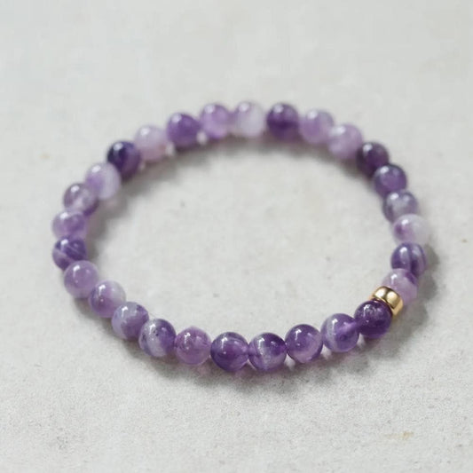 Chevron Amethyst Bracelet 6mm | [EBAM1462] Soothing amethyst | purple gemstone bracelet, amethyst