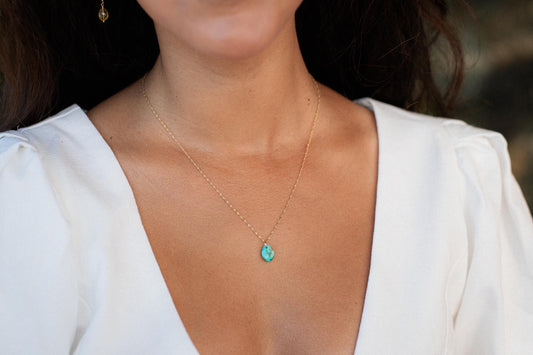 Desert Sky Turquoise Necklace - 14K