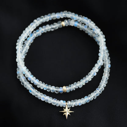 14K gold moonstone