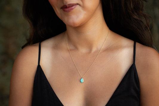 Desert Sky Turquoise Necklace - 14K
