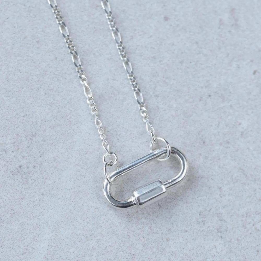 Carabiner Sterling silver, Paperclip Chain Necklace, [ENSP1027] sterling silver carabiner necklace, everyday sterling silver necklace