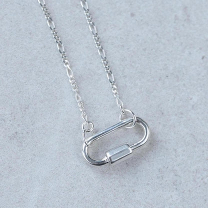 Carabiner Sterling silver, Paperclip Chain Necklace, [ENSP1027] sterling silver carabiner necklace, everyday sterling silver necklace