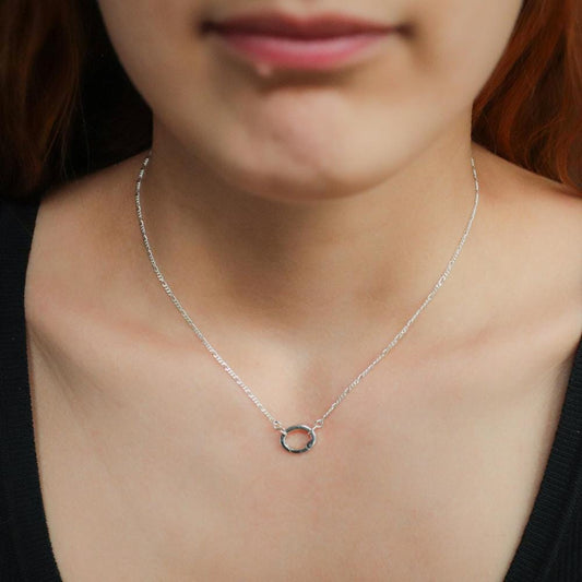 Carabiner Sterling silver, Paperclip Chain Necklace, [ENSP1027] sterling silver carabiner necklace, everyday sterling silver necklace