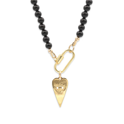 Black Tourmaline Carabiner Necklace