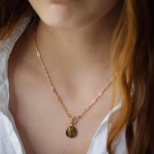 Tiger's Eye 14K gold filled necklace