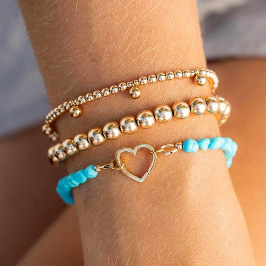 Sleeping Beauty Turquoise Heart Bracelet