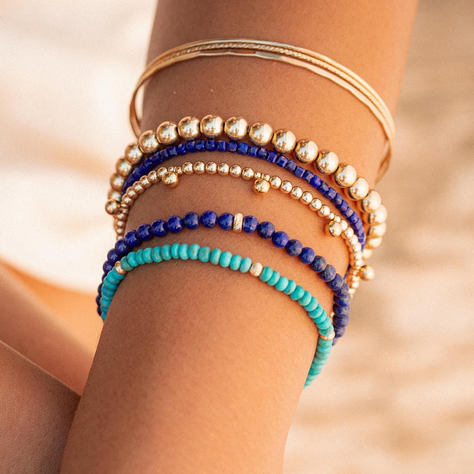 Blue Sapphire Cube Bracelet