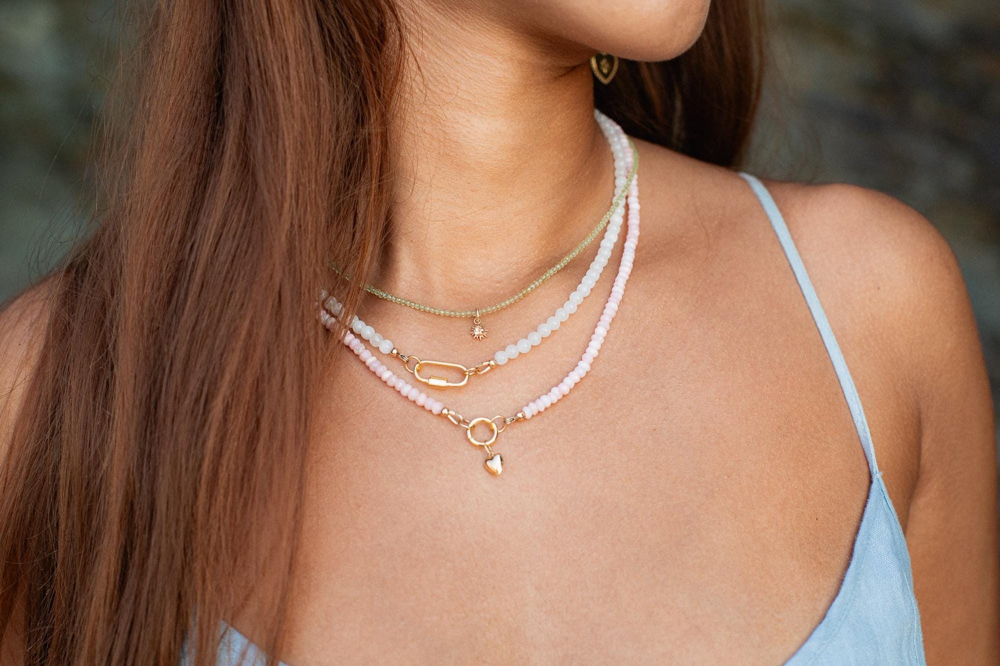 14K GOLD diamond Peridot necklace - peridot necklace [ENPM1922], natural green gemstone, peridot, August birthstone, 16 year anniversary