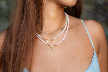 14K GOLD diamond Peridot necklace - peridot necklace [ENPM1922], natural green gemstone, peridot, August birthstone, 16 year anniversary