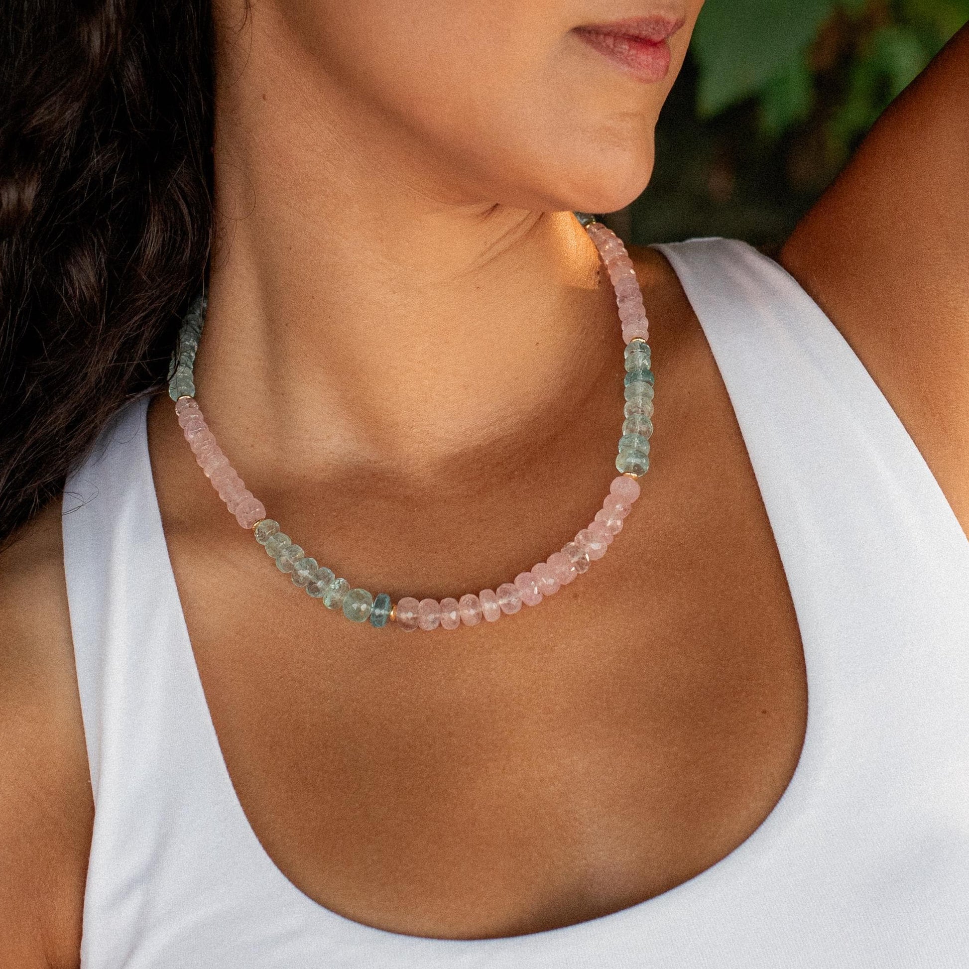 Baby Pink Morganite Necklace - 14K Gold Filled