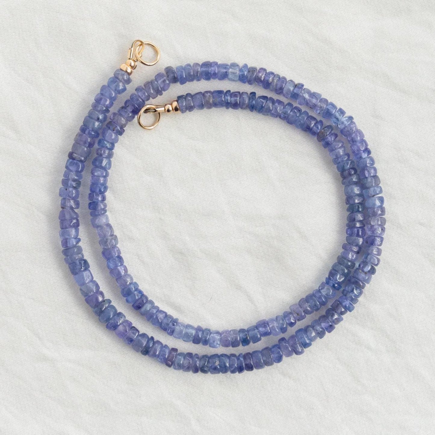 Violet Tide Necklace Tanzanite carabiner necklace, beaded tanzanite necklace, Violet Flame Energy [ENTP1114], AAA tanzanite