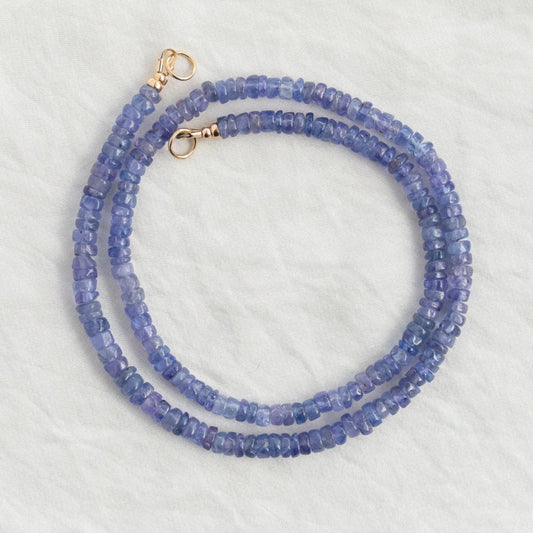 Violet Tide Necklace Tanzanite carabiner necklace, beaded tanzanite necklace, Violet Flame Energy [ENTP1114], AAA tanzanite